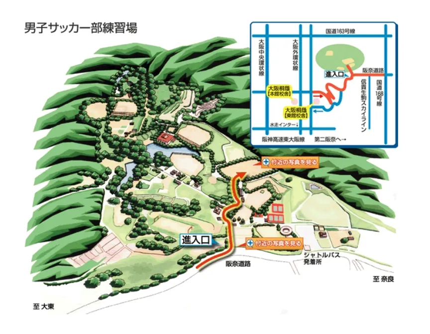 サッカー部練習場地図